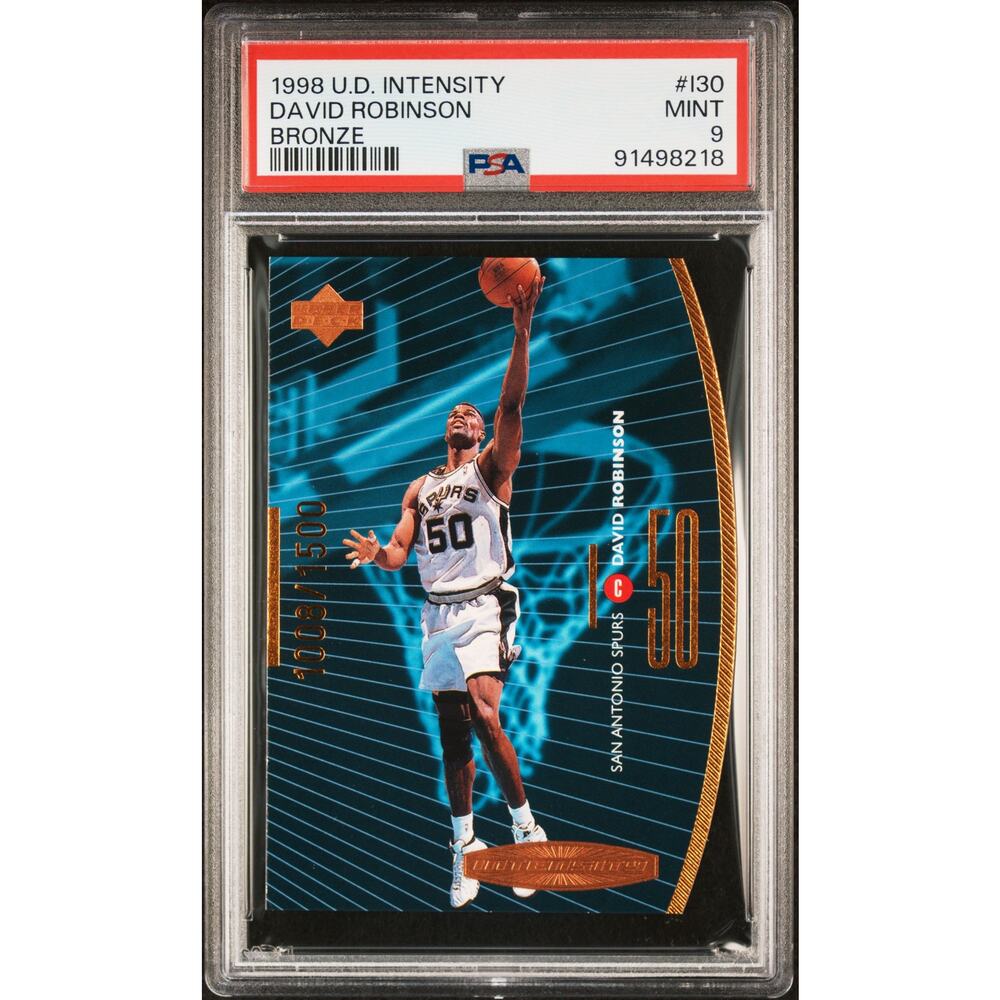 1998 Upper Deck Intensity Bronze #i30 David Robinson /1500 PSA 9 Spurs Pop 2